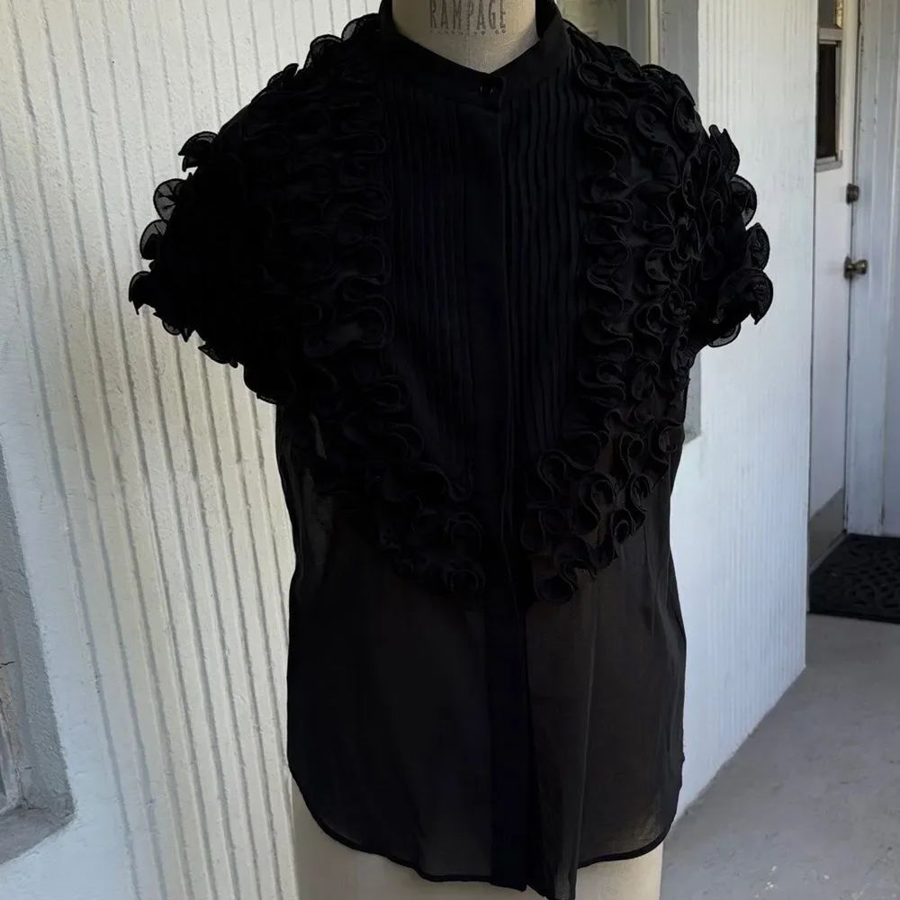 Elegant Black Ruffled Blouse by Rampage